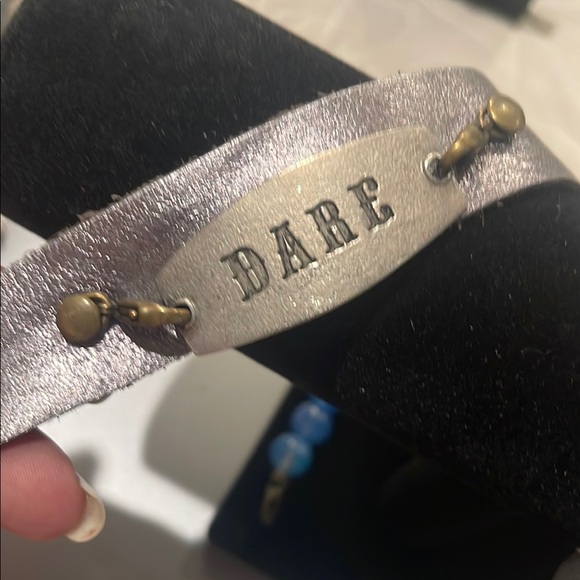 Inspirational Bracelets Set - Silver, Blue, and Black - Picture 3 of 5